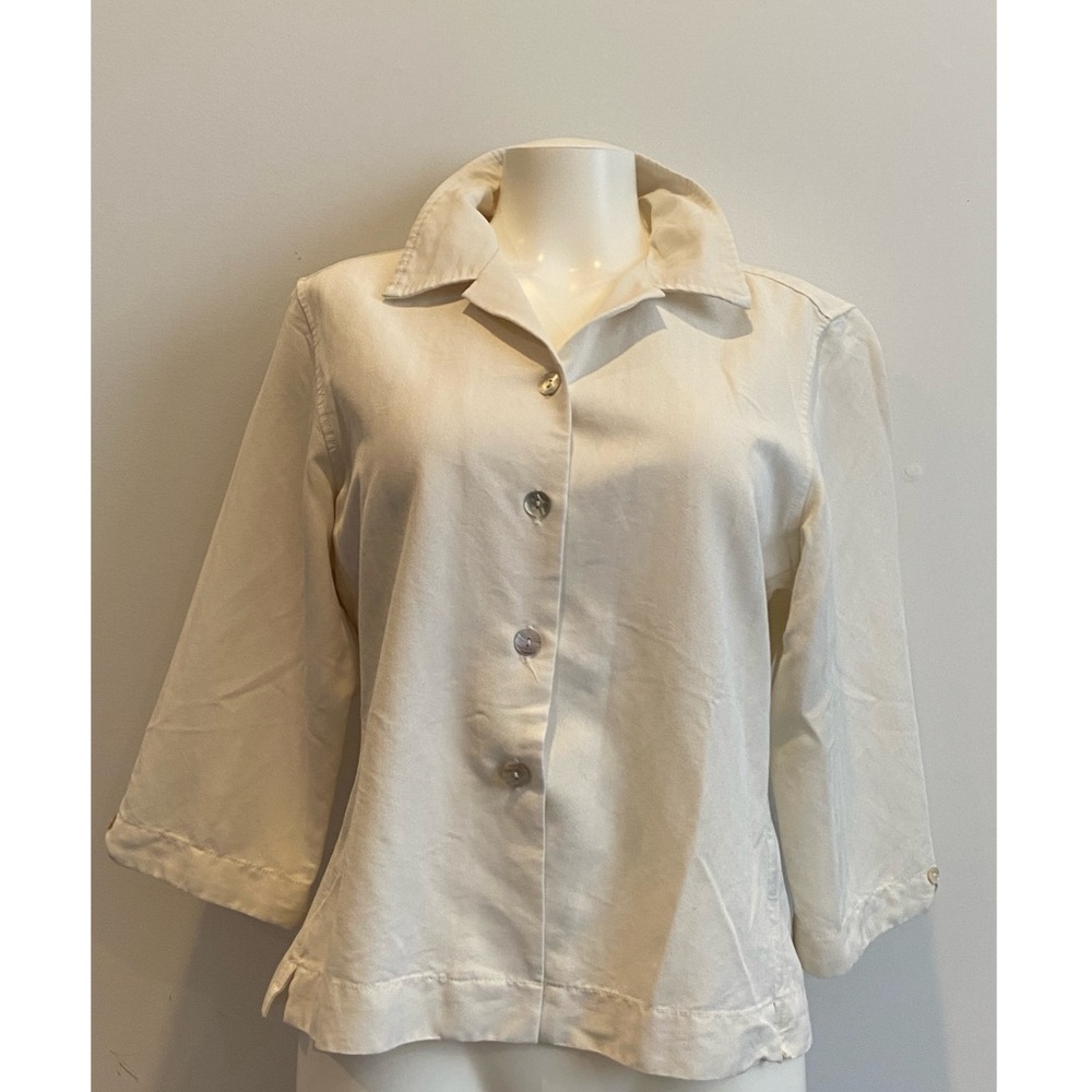 Women's Cream Button-Up Top